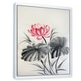 thumbnail image 3 of Designart 'Two Monochrome Leaves With Lotus Flower' Traditional Framed Canvas Wall Art Print, 3 of 5