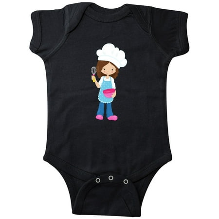 

Inktastic Baking Girl Girl With Chef s Hat Brown Hair Gift Baby Girl Bodysuit
