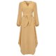 thumbnail image 3 of Vestido Vestido de manga larga para mujer, informal, bonito vestido camisero, jersey, vestido de desplazamiento diario Kuymtek Amarillo T L para Mujer, 3 of 7