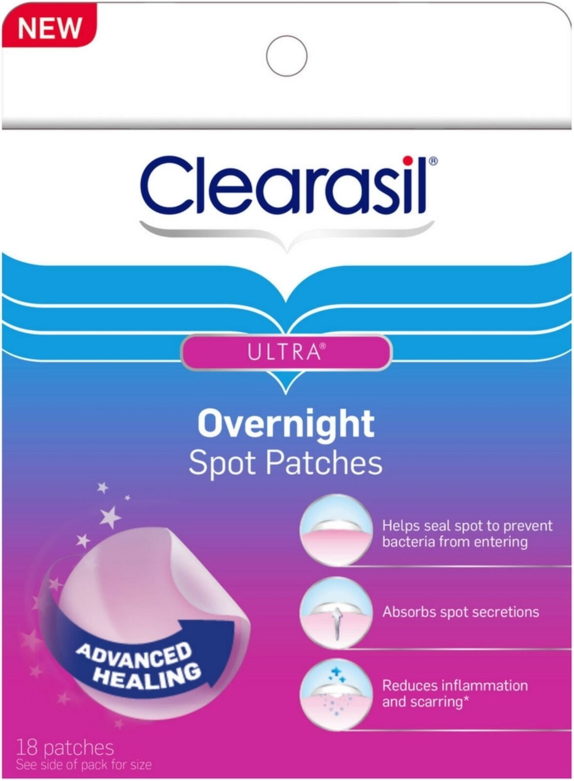 Clearasil Stubborn Acne Control 5in1 Pimple Patch, 18 Count (Pack of 2