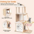 thumbnail image 3 of Zephypaws 47" Wooden Cat Tree Houses for Indoor Cats ,Multi-Level Cat Tower Wood Cat Condo for Adult Cats Furniture, 3 of 8