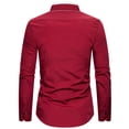 thumbnail image 3 of IYTR Mens Shirts Long Sleeve Shirts Casual Button-Up Turndown Collar Tops Formal Commuter Shirts Fall Fashion Solid Color Red M, 3 of 3