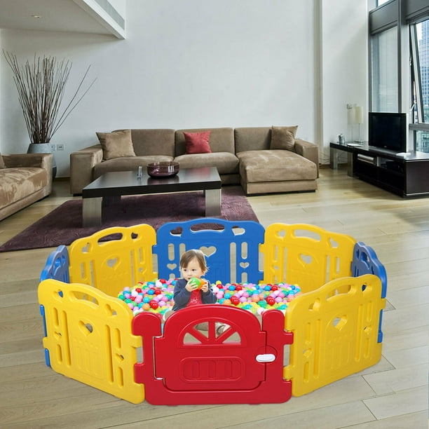 Veryke Play Yard for Kids, 8 Panel Baby Playpen for Toddler, Flexible