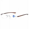 thumbnail image 5 of Gafas de lectura antiazules sin marco de metal, exquisitas y ultraligeras, con diafragma, 5 of 5