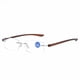 thumbnail image 5 of Gafas de lectura antiazules sin marco de metal, exquisitas y ultraligeras, con diafragma, 5 of 5