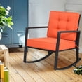 thumbnail image 5 of PetFurnishn Wicker Rocking Chair, Outdoor Patio Glider Chair with Heavy-Duty Frame, Thick Cushion, Rattan Rocking Chair for Backyard Garden Porch-Orange, 5 of 8