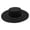 Black, variant on Black Wool Felt Flat Top Hat Wide Brim Boater Hat with Gold Wire Accent Classic Dress Hat for Men and Women