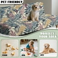 thumbnail image 7 of SCRAWLGOD Vintage Leaf Print Beige Armless Futon Cover Stretch Sofa Bed Slipcover Protector Elastic Futon Cover, Machine Washable Couch Covers with Elastic Bottom, 7 of 7