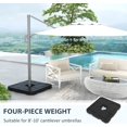 XINMEI 4 Piece Patio Cantilever Umbrella Base Weight Set, Fillable