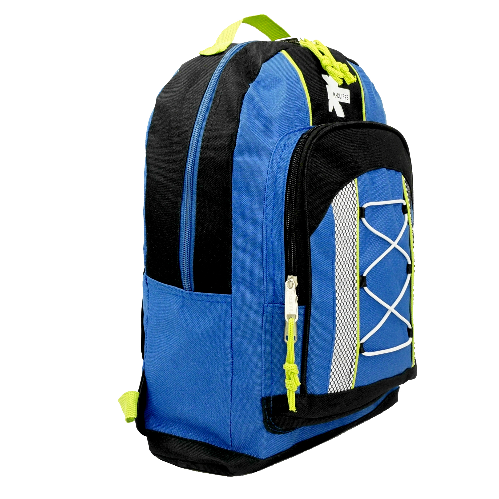 K-Cliffs 15" Lightweight Backpack, Daypack Bungee Water Resistant for Travel School and College, Unisex Color for Casual Everyday Kids & Teens (Blue) - image 3 of 6