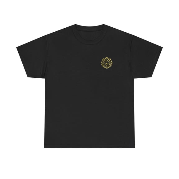 LIGHTNING KNIGHT Gold Darkstar Tee Skateboard Viking T Shirt Print - Black / M