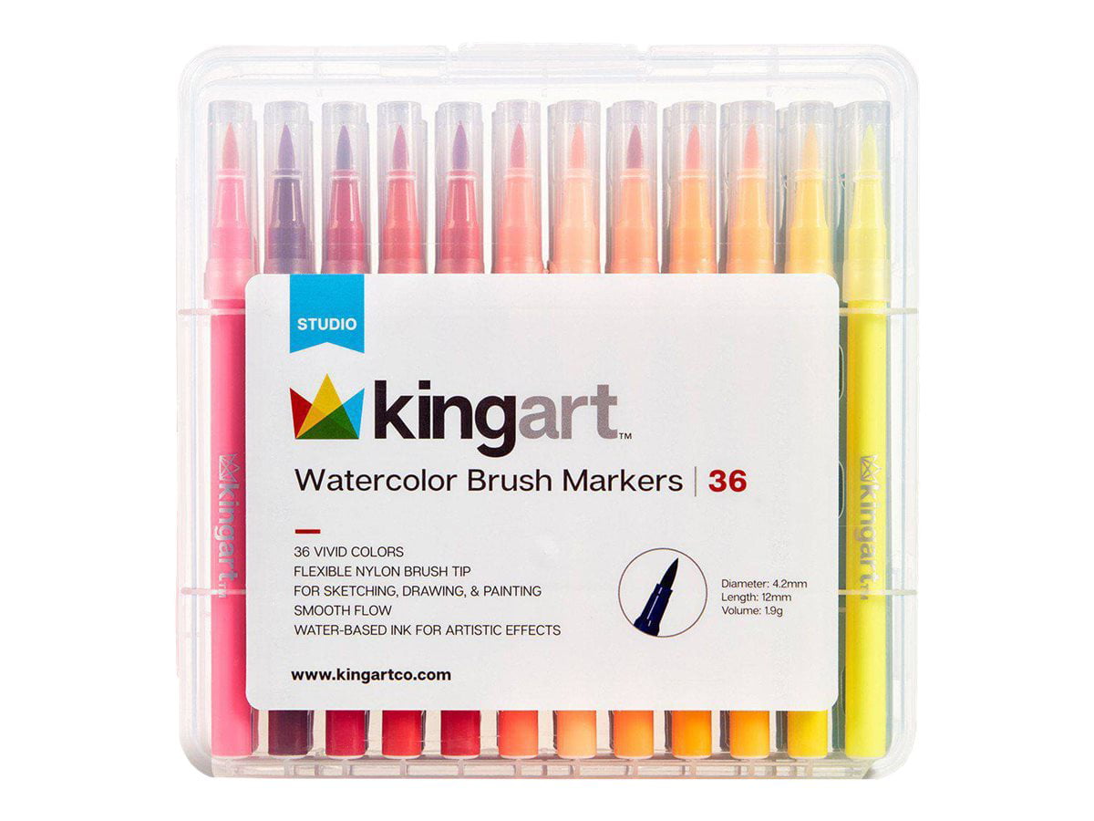 KINGART Studio Brush & Fine Marker Multipack, Set of 72 