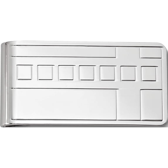 Fashion Silver-Tone Deco Pattern Money Clip (2 X 1) Made In China gm16797