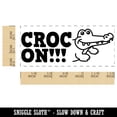 thumbnail image 2 of Croc Rock On Crocodile Teacher Student School Self-Inking Rubber Stamp Ink Stamper - Orange Ink - Small 1-1/2 Inch, 2 of 7