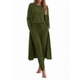 thumbnail image 2 of Weekease 3 Piece Sets for Women Crew Neck Tank Pockets Drawstring Pant Long Sleeve Cardigan Fall Pajamas Comfy Loungewear, 2 of 8