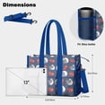 thumbnail image 5 of Teacher Tote Bag,Blue Football Helmets and Balls Pattern Teacher Utility Tote Bag,Large Work Tote Bags for Women with Multiple Pockets,Top Zipper Closure,13.8x10.6x6.7 Inch, 5 of 5