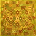 thumbnail image 1 of Ahgly Company Machine Washable Indoor Square Southwestern Yellow Country Area Rugs, 8' Square, 1 of 4