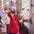 thumbnail image 4 of Boo Banner Glitter Orange and Purple Happy Birthday Party Decorations with Ghost Sign Boo and Spooky Themed Garland Supplies for Haunted House Garden Room Mantle Party Decor, 4 of 6