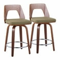 thumbnail image 1 of LumiSource Trilogy 24 in. Wood Base Swivel Polyester Counter Stool - Set of 2, 1 of 7