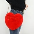 thumbnail image 4 of Furry Purse for Girls,Red Heart Shaped Fluffy Faux Fur Handbag for Women,Soft Small Shoulder Bag Clutch Purse,Heart Purses for Women with Chain Crossbody,Unique Plush Purses for Women Valentine, 4 of 9