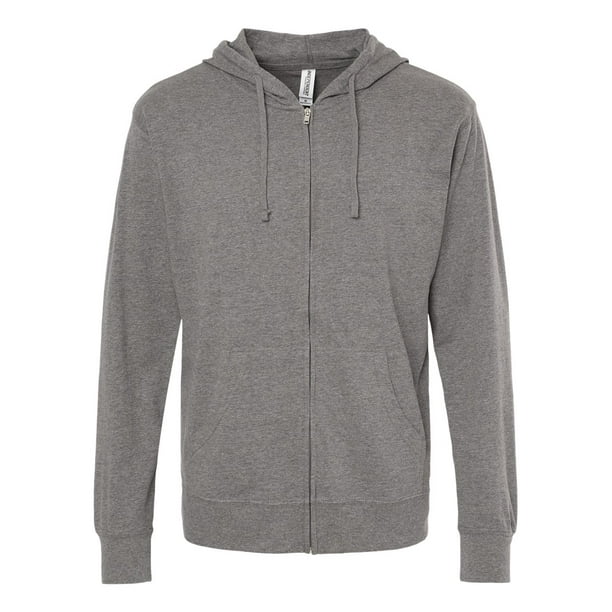 Independent Trading Co. Lightweight Jersey Full-Zip Hooded T-Shirt ...