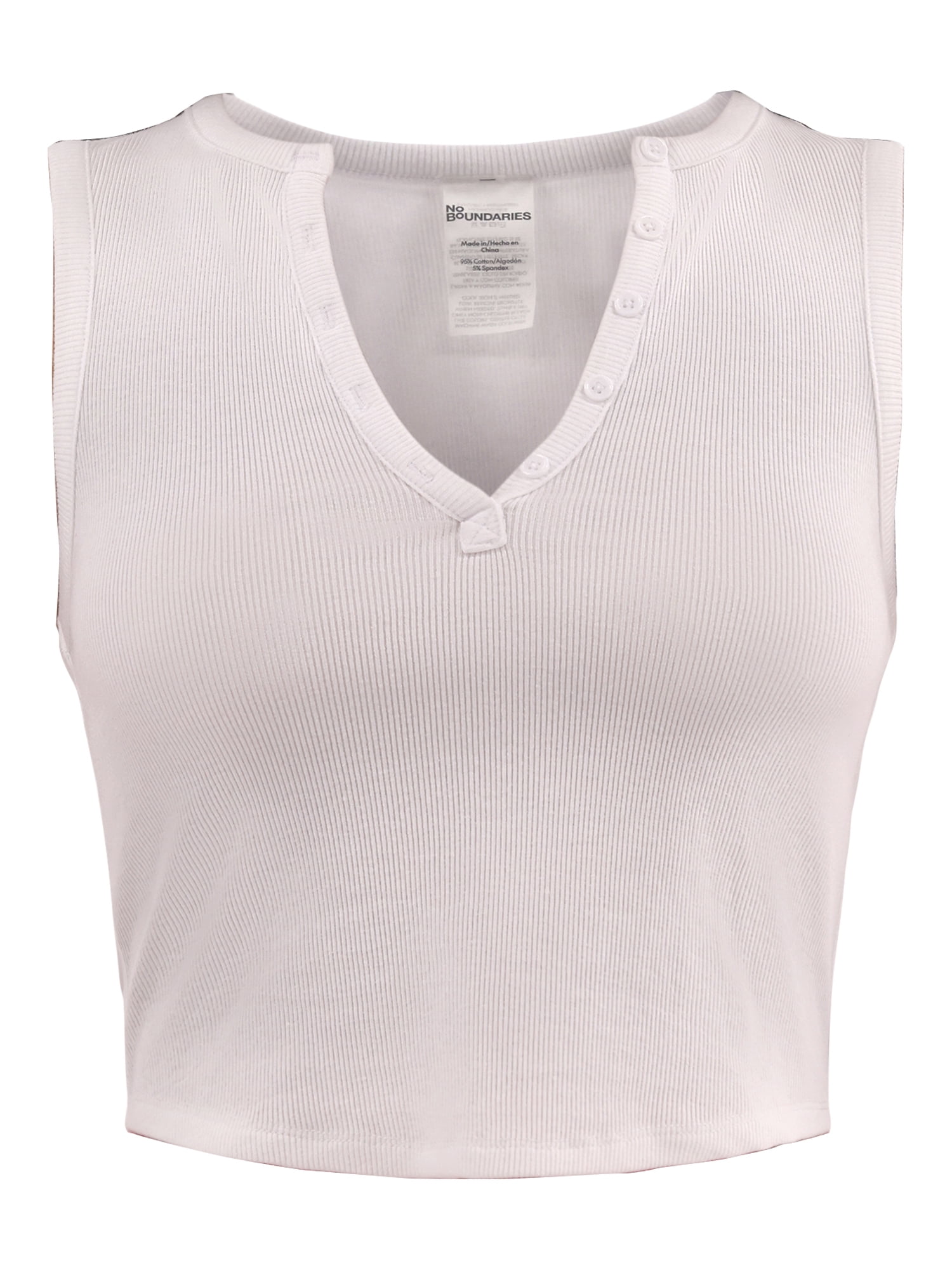 No Boundaries Rib Henley Tank, Women's