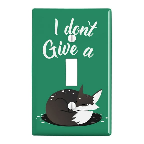 Black Fox I Don't Give A Pun Plastic Wall Decor Toggle Light Switch Plate Cover