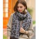 thumbnail image 1 of Bufanda mujer pompón imitación cachemira estampado leopardo bufanda cálida chal azul camel, 1 of 5