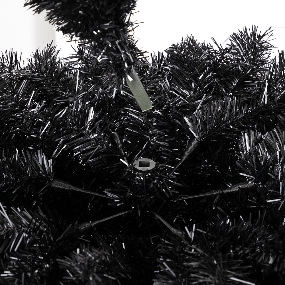 Kepooman 6FT PVC Artificial Christmas Tree with Metal Stand, Xmas Pine Tree with 1600 Branches for Indoor Outdoor Holiday Decoration, Black Kepooman 6FT PVC Artificial Christmas Tree with Metal Stand, Xmas Pine Tree with 1600 Branches for Indoor Outdoor Holiday Decoration, Black