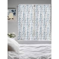 thumbnail image 3 of Blue Grey Botanical Bathroom Window Curtain, Spring Floral Summer Farmhouse Light Filtering Coffee Kitchen Curtains, Bedroom Living Room Curtains 2 Panel 84"x63", 3 of 6