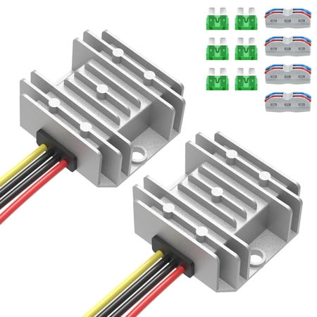 12V 10A 120W Step Down Converter DC 17-65V to DC 12V Voltage Reducer Voltage Regulator Transformer with Fuses Holder Wire Terminals 14AWG Wire