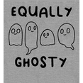 thumbnail image 2 of "Equally Ghosty" Kids Halloween Cartoon Ghosts Adult Heather Gray Crew Neck Short Sleeve Tee-XS, 2 of 2