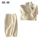 thumbnail image 2 of Traje informal con bolsillo de terciopelo de dos lados, conjunto de dos piezas de suéter de felpa con cuello alto para niños y niñas (amarillo), 2 of 6