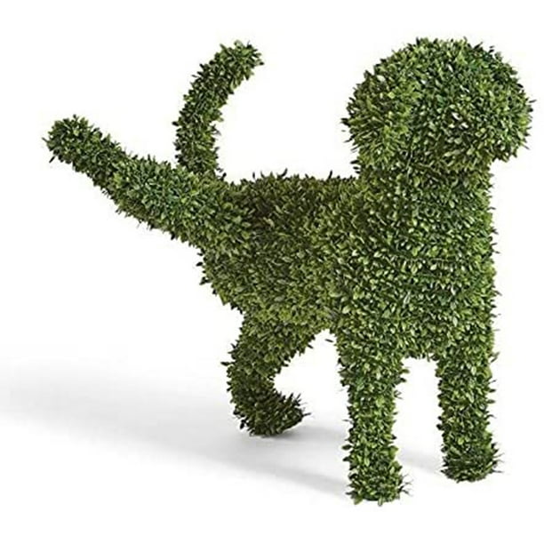 Bebiullo Decorative Peeing Dog TopiaryPet Garden Statue Green Lifelike