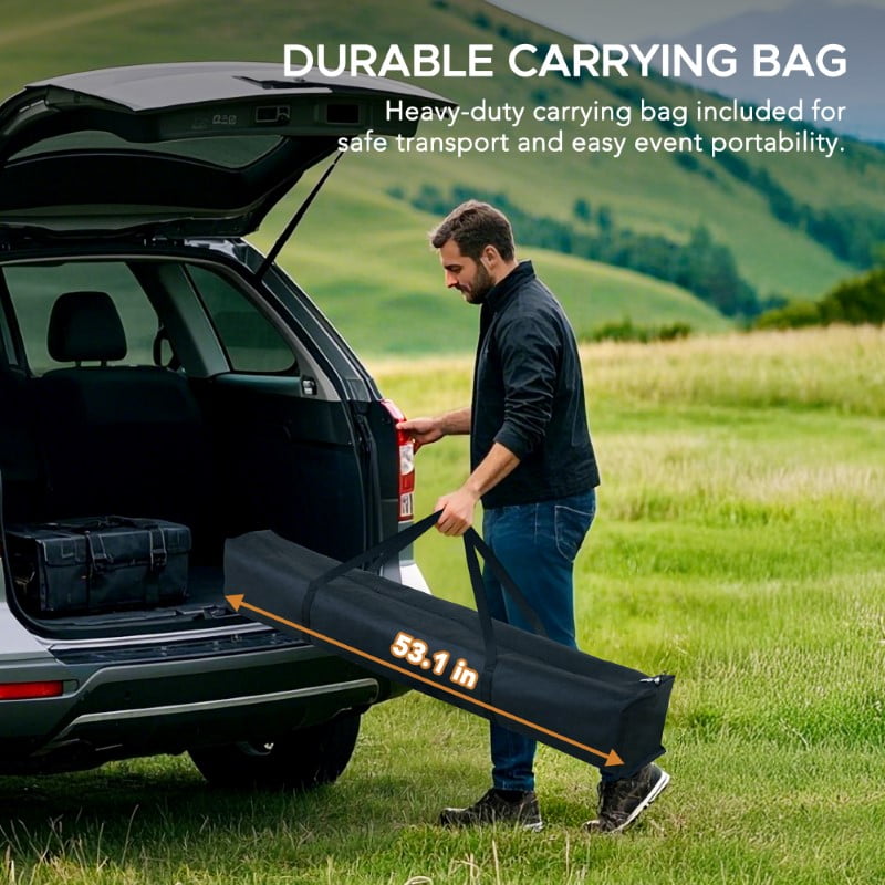 SUNJOY 8' x 5' Grill Gazebo Double Tiered Outdoor Gazebo Standing-Height Canopy with Magnetic LED Light, Adjustable Ceiling Height, for BBQ,Picnics, Outdoor Events, Brown