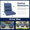 thumbnail image 4 of PARKWELL Outdoor 2-Piece Deep Seat Cushion Set,22 x 25,Water Repellant, Fade Resistant, Deep Seat Bottom and Back Cushion for Chair, Sofa, and Couch,Navy, 4 of 8