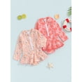 thumbnail image 6 of pengnight Kids Little Girl Summer Swimsuit ,18M 24M 2T 3T 4T 5T 6T Cute Floral Print Long Sleeve Rash Guard One-Piece Jumpsuit Swimwear Toddler Bathing Suit, 6 of 10