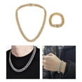 thumbnail image 3 of Punk para hombre cadena cubana collar conjunto Hip Hop joyería colgante cadena broche cadena regalo Sunnimix collar pulsera, 3 of 7