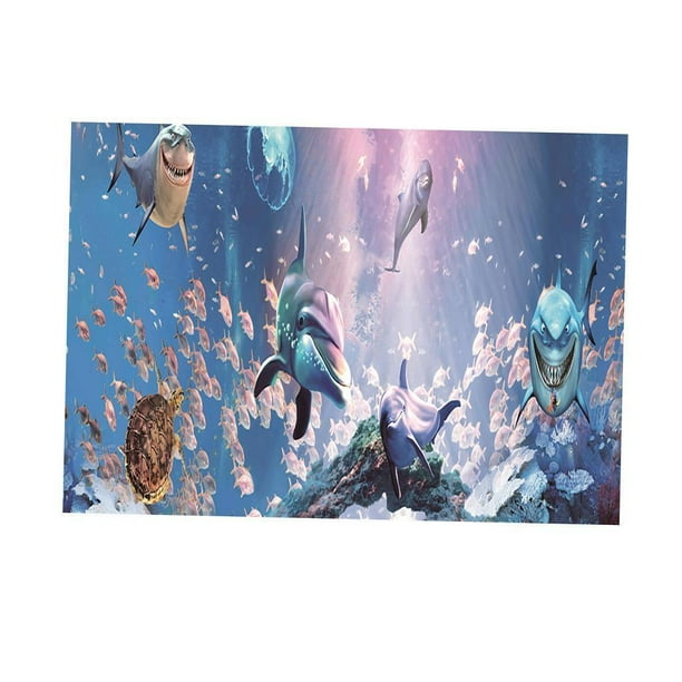 Nuevo fondo de de 3D Fondo decorativo de acuario de - Shark - se describe + se describe, 61x30cm Colco Etiqueta engomada del fondo del tanque de peces