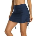thumbnail image 5 of Women's Drawstring Ruched Swim Skirt with Panty Swimsuit Bottom for Women, 5 of 8