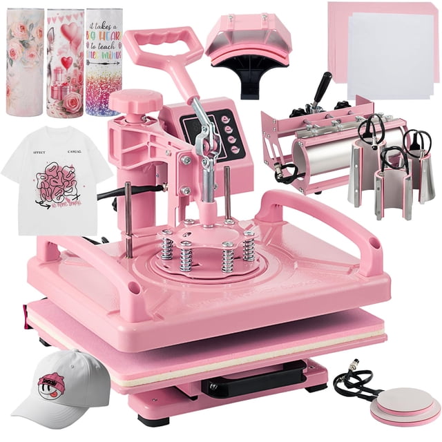 Máquina de prensado en caliente Leomru 8 en 1, 30 oz, prensa para vasos, color rosa