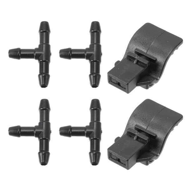 Kit de Boquillas de Limpiaparabrisas Unique Bargains para Ford para Mustang 2017 Boquillas de Rociado de Limpiaparabrisas Jet No.FR3Z17603AA 4 Pcs Conector de Manguera en T