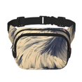 thumbnail image 1 of Saiise Sac Banane à Double Compartiment Motif Aigle Chauve Américain Sac de Taille Carré Réglable Mains Libres Ceinture de Course Randonnée Sécurité Voyage Bandoulière en Sergé, 1 of 9