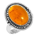 thumbnail image 1 of 925 Silver Ring For Women - Teens Orange Amber Stone Silver Ring Size 10 November Birthstone Handmade Silver Ring Size 10 Gift For Wife On Birthday 925 Silver Jewelry With Gemstone, 1 of 5