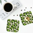 thumbnail image 5 of Disketp Green Fruit Funny Coasters,6 Pcs Leather Coasters with Holder, Perfect Housewarming Hostess Gifts,Protect Furniture from Water Marks Scratch and Damage,Square, 5 of 7