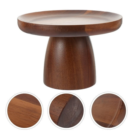LEORX Round Cake Stands for Home Use Acacia Wood 1Pack