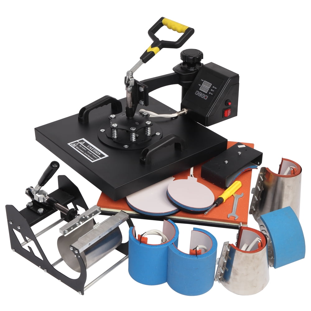12"x15" 8 in 1 Heat Press Machine For T-Shirts Hat Cup Sublimation Swing-away 