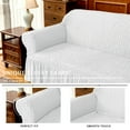 thumbnail image 6 of Subrtex 1-Piece Seersucker Sofa Slipcover Skirt Stretch Couch Cover (Loveseat, White), 6 of 7