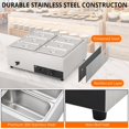 thumbnail image 3 of Adoolla 48QT Commercial Food Warmer, Stainless Steel Electric Buffet Server with 6 x 8Qt Pans, 3 of 7
