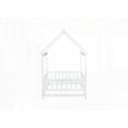 thumbnail image 4 of Twin Size Wooden Platform Bed Frame with Roof Frame, Safety Guardrails, White for Bedroom, 4 of 19